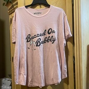 Show Me Your MuMu Pink 'Buzzed On Bubbly' Tee size xl